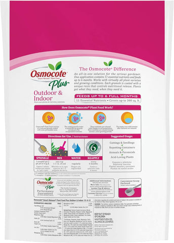 Osmocote 274850 8 LB Bag Of Timed Release Outdoor Indoor Plant Food Plus Fertilizer - Quantity of 2