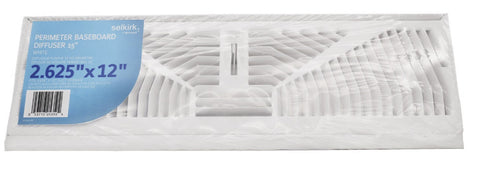 American Metal 3015W15 15 Inch White Steel Baseboard Diffuser - Quantity of 4