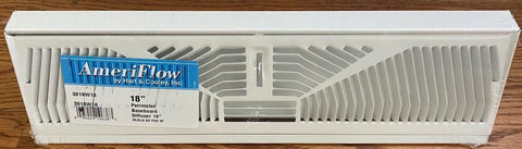 American Metal 3018W18 18" White Perimeter Baseboard Duct Diffuser - Quantity of 1