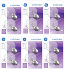 GE2PK25W Clear Globe Lamp Incandescent Light Bulbs 25watt 2 packs #31106