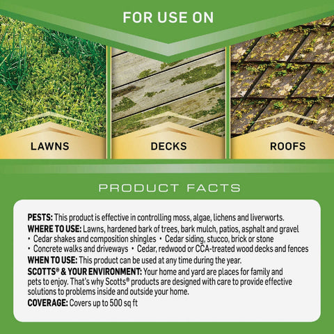 Scotts 3300210 32 oz Bottle of MossEx Moss, Algae & Lichens Killer