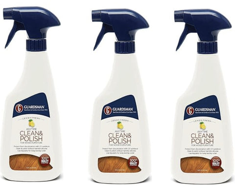 Guardsman 461300 Furniture Cleaner & Polish Wax-Free Lemon Scent 16 Oz - Quantity of 3