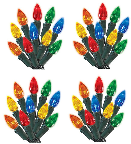 Holiday Wonderland 47702-88A 200-Count Spool of Multi-Color C3 LED Christmas & Holiday Lights - Quantity of 4