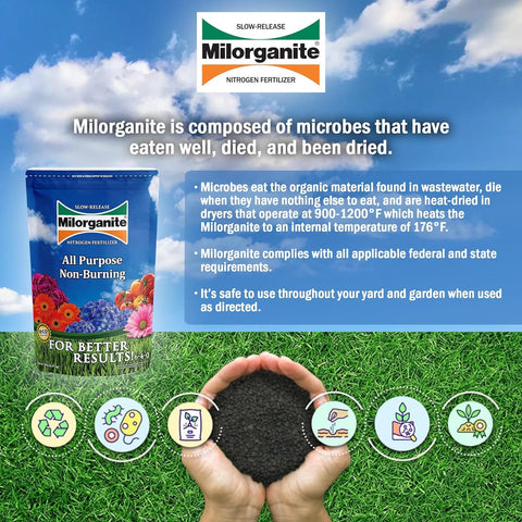 Milorganite 5205 5 LB Bag of All-Purpose Slow-Release Nitrogen Fertilizer 6-4-0