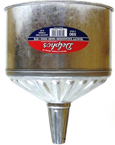 S & K Delphos 590 8-Quart Galvanized Steel Farm, Auto, Truck Heavy Duty Funnel