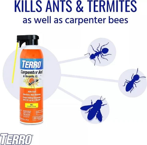 Terro T1901 16 oz Can of Carpenter Ant + Bee & Termite Pest Control Spray