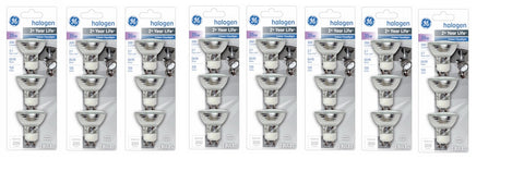 GE 61142 3 Pack 35 Watt MR16 Indoor Quartz Halogen Floodlight Bulbs