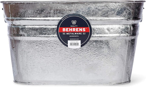 Behrens 62 15.5 Gallon Galvanized Steel Square Pet & Stock Tub - Quantity of 1