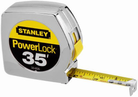 Stanley 33-835 35' Foot PowerLock Classic Tape Measure Ruler - Quantity of 6