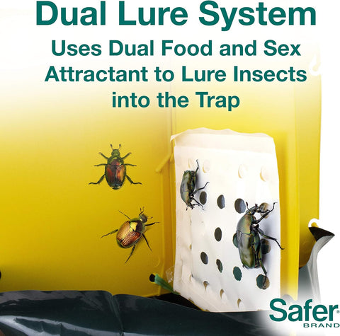 Safer 70102 Non-Toxic Garden Japanese Beetle Trap - Quantity of 6