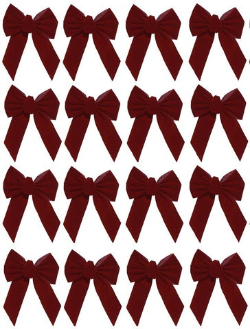Holiday Trim 7822 10" x 13" x 3" 5 Loop Burgundy Velvet Holiday Christmas Bow - Quantity of 16