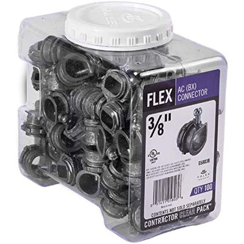 Halex 05803B 100-Count Pack of 3/8" x 1/2" Knockout Box Connectors