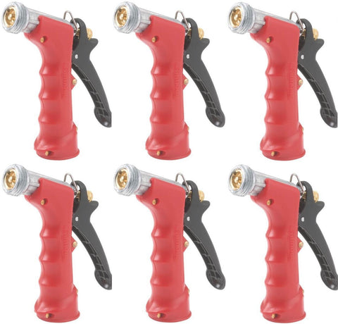 Fiskars / Gilmour 805722-1011 Commercial Threaded Front Brass Head Pistol Grip Hose Nozzle - Quantity of 6