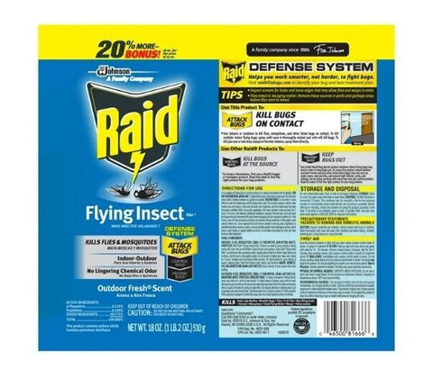 Raid 81666 18 oz Can of Flying Insect Mosquito Fly Killer Aerosol Spray