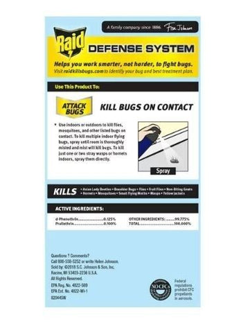 Raid 81666 18 oz Can of Flying Insect Mosquito Fly Killer Aerosol Spray