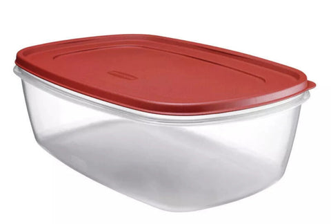 Rubbermaid 2184973 2.5 Gallon 16" x 11" x 6" Easy Find Lid Red Food Storage Container