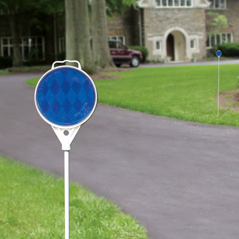 Hillman 840068 36" Blue Aluminum Driveway Marking Reflectors - Quantity of 6
