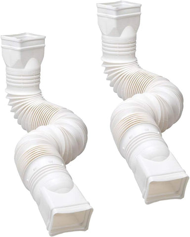Amerimax 85010 Universal White Flexible Poly Downspout Extension - Quantity of 2
