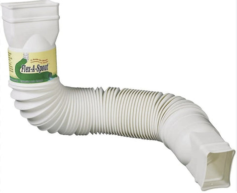 Amerimax 85010 Universal White Flexible Poly Downspout Extension - Quantity of 2