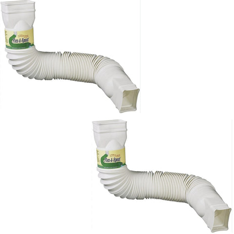 Amerimax 85010 Universal White Flexible Poly Downspout Extension - Quantity of 2