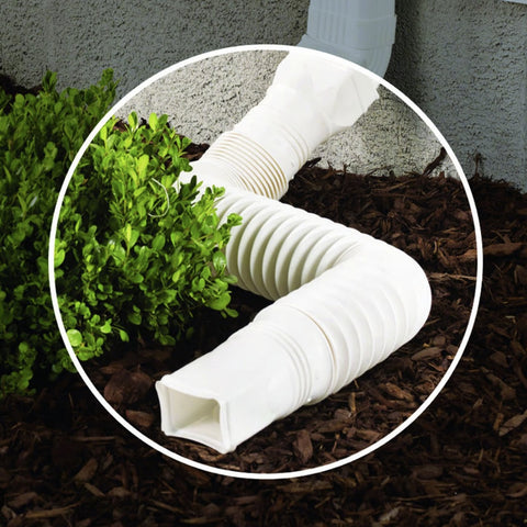 Amerimax 85010 Universal White Flexible Poly Downspout Extension - Quantity of 2