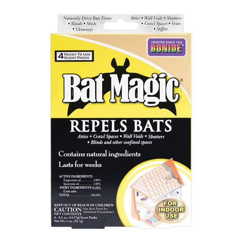 Bonide 876 4-Pack Bat Magic All Natural Non Toxic Bat Repellent For Indoors - Quantity of 12