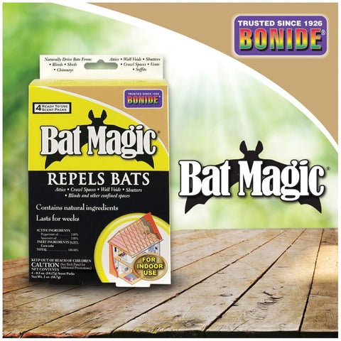 Bonide 876 4-Pack Bat Magic All Natural Non Toxic Bat Repellent For Indoors - Quantity of 12
