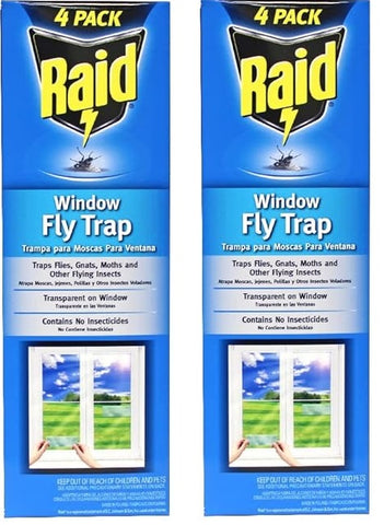 Raid 8PK-FTRP RAID 8-Count Disposable Window Fly Traps - Quantity of 2