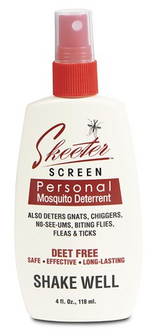Skeeter Screen 90200 4 oz Bottle of Deet Free Essential Oil Mosquito Repellent - Quantity of 2