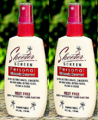 Skeeter Screen 90200 4 oz Bottle of Deet Free Essential Oil Mosquito Repellent - Quantity of 2