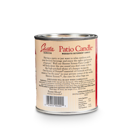 Skeeter Screen 90400 15 oz Deet Free Mosquito Repellent Patio Candle - Quantity of 12