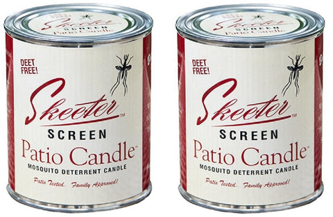 Skeeter Screen 90400 15 oz Deet Free Mosquito Repellent Patio Candle - Quantity of 2