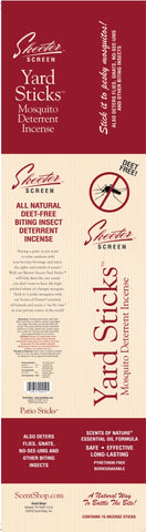 Scent Shop 90910 15-Pack Skeeter Screen Incense Mosquito Deterrent Yard Stick - Quantity of 4