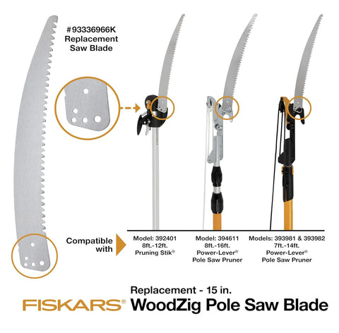 Fiskars 93336966K 15" Replacement Pruner Saw Blade - Quantity of 3