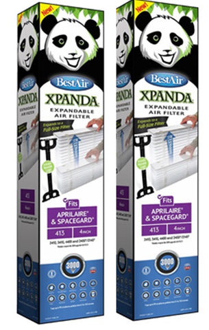 Best Air AXP-413-13R-2 16" x 27" x 4" Space Gard MERV 13 Pleated Air Filter - Quantity of 2