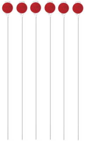 Hillman 840074 48" Red Fiberglass Driveway Marker Reflectors - Quantity of 6
