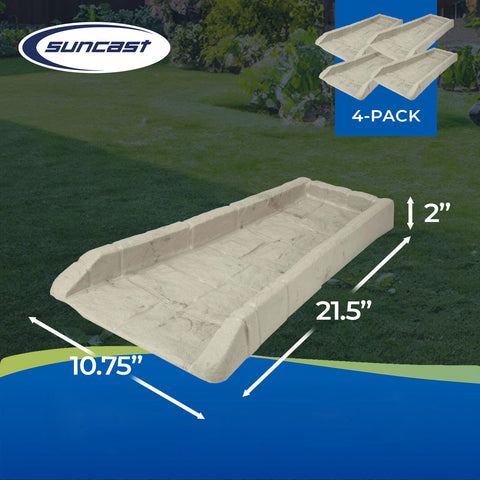 Suncast SB24 Decorative Gutter Downspout Splash Blocks - Quantity of 2