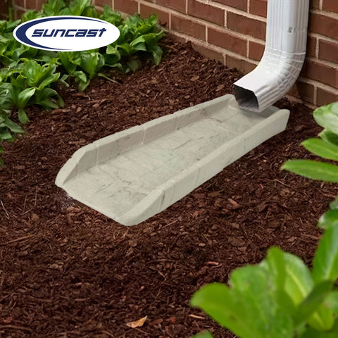 Suncast SB24 Decorative Gutter Downspout Splash Blocks - Quantity of 2