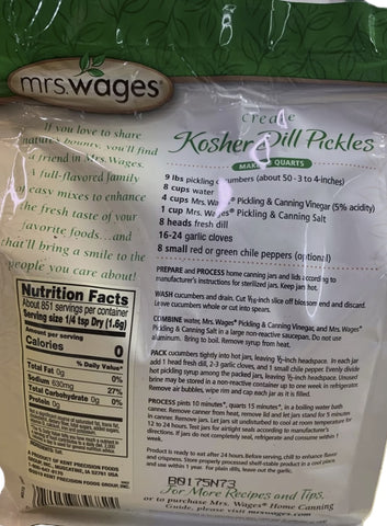 Mrs. Wages W510-B4425 48 oz / 3 LB Bag of Pickling & Canning Salt