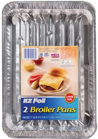 EZ Foil Hefty Z90908 2-Count Pack of 11.75" x 8.5" x 1.25" Disposable Broiler Pans