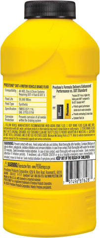 Prestone AS800Y 12 oz Bottle Of DOT 4 Synthetic Heavy Duty Brake Fluid - Quantity of 6