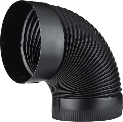 Imperial BM0025 8" In Black Corrugated 90 Degree Stove Pipe Elbow 24 Gauge