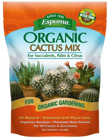Espoma CA4 4 Quart Bag Of Organic Cactus, Palm, & Citrus Succulent Potting Mix - Quantity of 3