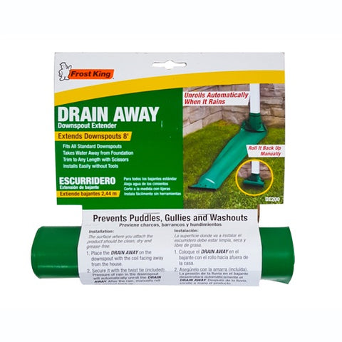 Frost King DE300 12' ft x 7" Green Plastic Flexible Roll Out Downspout Extender - Quantity of 4