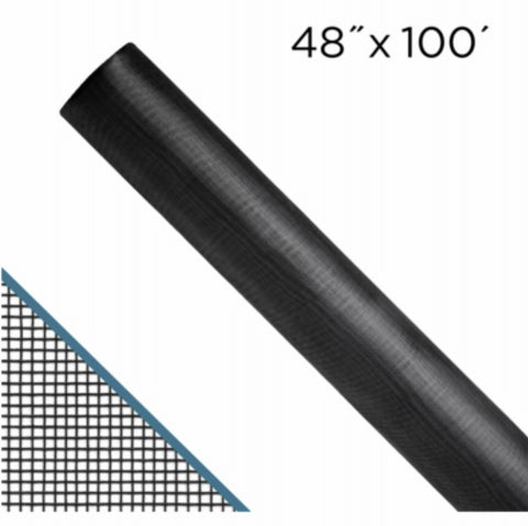 FCS8489-M 48"x100' Clear Advantage Invisible Charcoal Fiberglass Screen Screening