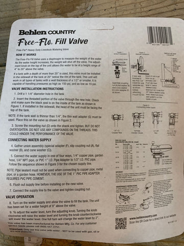 Freeland FF Free-Flo Heavy-Duty Plastic No Float Automatic Livestock Watering Shutoff Valve - Quantity of 3