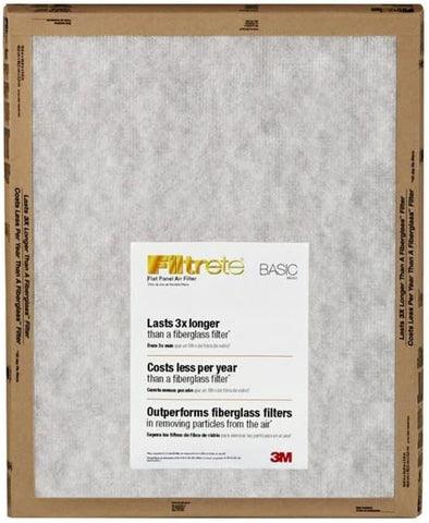 3M FPL03-2PK-24 Filtrete 2 Pack 20" x 25" x 1" MERV 2 Basic Flat Panel Disposable Air Filters - Quantity of 24