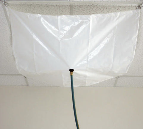 ITM HD-LT-WW-0505 5' ft x 5' ft White Emergency Roof Leak Diverter Tarp With Drain - Quantity of 2