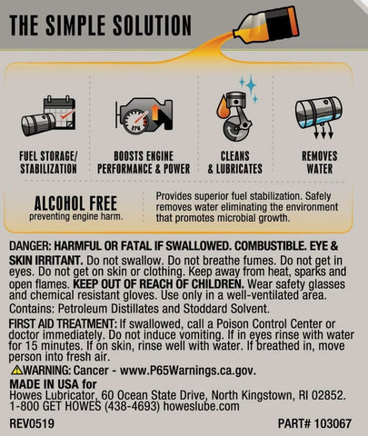 Howes HL306706 32 oz Meaner Power Diesel Kleaner Fuel Cleaner Conditioner - Quantity of 6