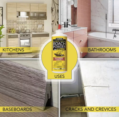 PF Harris HRP-16 16 oz Bottle of Boric Acid Roach Eliminator Powder With Lure - Quantity of 10